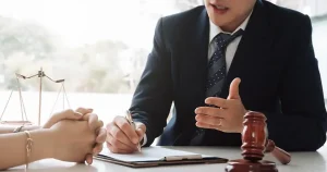 lawyer consulting a client